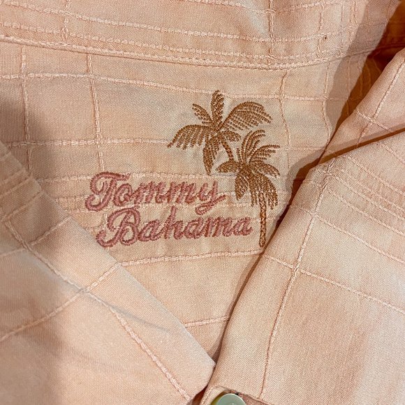 Tommy Bahama Peach 100% Silk Short Sleeve Button Down Shirt Size 2XB - Picture 4 of 6